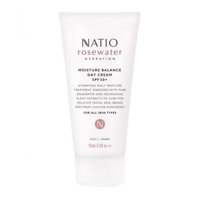 Buy Natio Rosewater Hydration Moisture Balance Day Cream SPF50+ 75ml