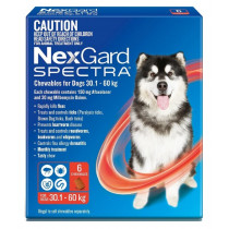 Nexgard Spectra Chewables For Very Large Small Dogs 30.1 - 60kg Red 6 Pack