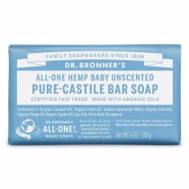 Dr. Bronners Pure-Castile Baby Bar Soap Unscented 140g