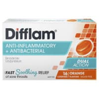 Difflam Sore Throat Lozenges Orange Flavour 16 Lozenges