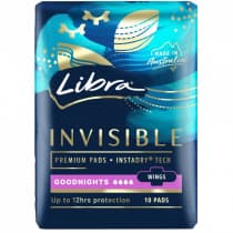 Libra Invisible Pads Goodnights with Wings 10 Pack