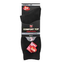 Sox & Lox Mens Business Diabetic Friendly (Fine Cushioned) Socks Black (Size 6 - 11)