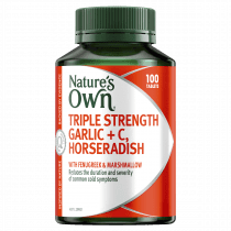 Natures Own Triple Strength Garlic Plus C Horseradish 100 Tablets