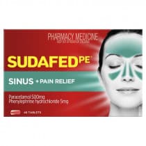 Sudafed PE Sinus Plus Pain Relief 48 Tablets