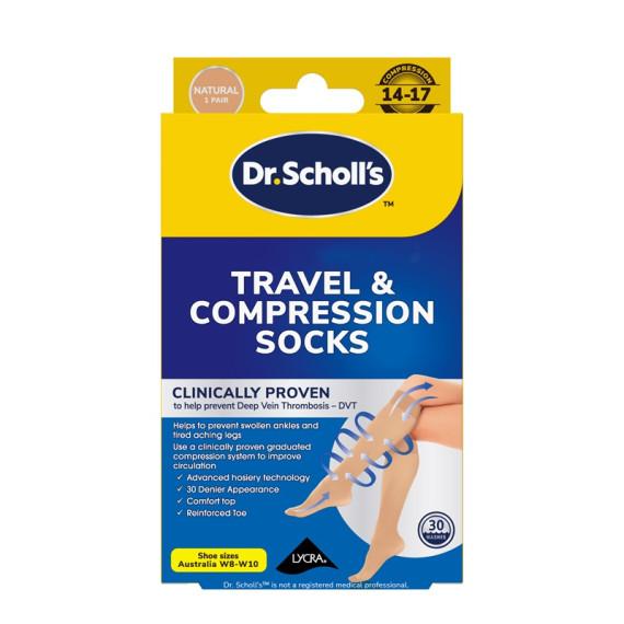 Buy Dr. Scholls Travel And Compression Socks Natural Large Online Chempro AU