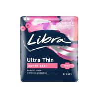 Libra Ultra Thin Super Pads With Wings 12 Pack