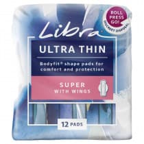 Libra Ultra Thin Super Pads With Wings 12 Pack
