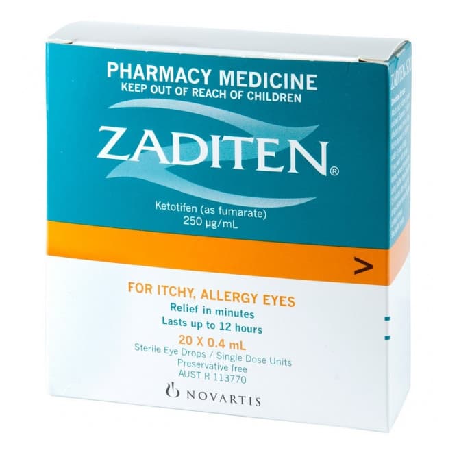 Buy Zaditen Eye Drops 0.025 20 X 0.4ml Online Chempro Chemists
