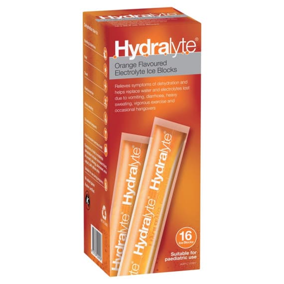 Hydralyte Orange Ice Blocks 16 Pack for Hydration | Chempro Online