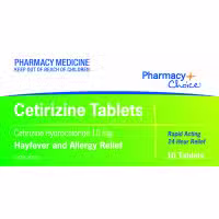 Pharmacy Choice Cetirizine Hayfever And Allergy Relief 10 Tablets
