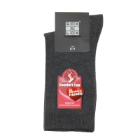Sox And Lox Mens Diabetic Friendly Comfort Top Socks Grey Size 6 to 11