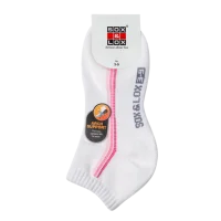 Sox And Lox Ladies Sports Cushioned Anklet Arch Support Socks White/Pink Size 3 to 9