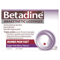 Betadine Anaesthetic Lozenges Berry 16 Pack