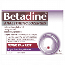 Betadine Anaesthetic Lozenges Berry 16 Pack