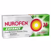 Nurofen Zavance Fast Pain Relief Caplets 256mg Ibuprofen 24 pack