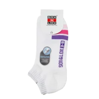 Sox And Lox Ladies Sports Cushioned Anklet Ventilation Panel Socks White/Pink Size 3 to 9