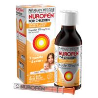 Nurofen For Children 3 Months To 5 Years Pain and Fever Relief 100mg/5mL Ibuprofen Orange 200ml