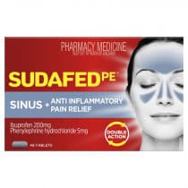 Sudafed PE Sinus + Anti Inflammatory Pain Relief 48 Tablets