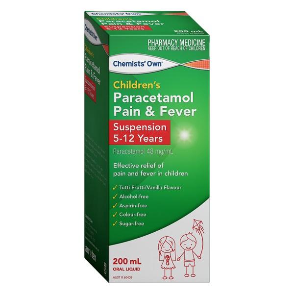 Buy Chemists Own Children Paracetamol 5 to 12 Years Suspension 200ml Online
