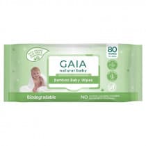 GAIA Natural Baby Bamboo Wipes 80 Pack