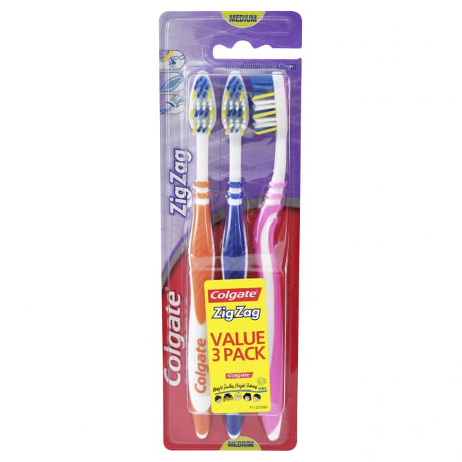 Buy Colgate ZigZag Toothbrush Medium 3 Pack Online Chempro Chemists