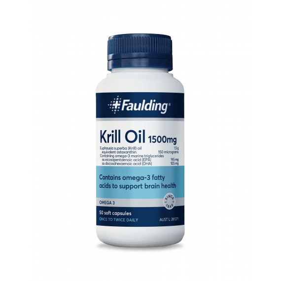 Faulding High Strength Krill Oil 1500mg Soft Gel Capsules 50