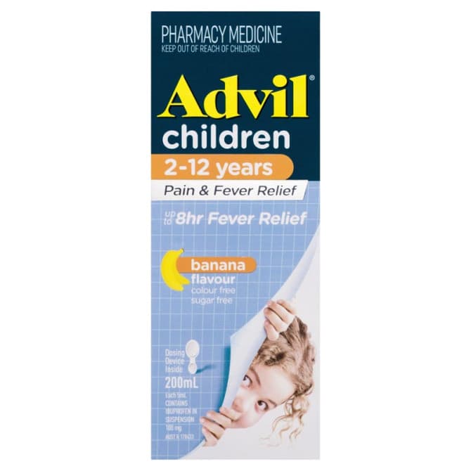 Buy Advil Childrens Pain & Fever Relief 212 Years Suspension 200ml Online Chempro Chemists