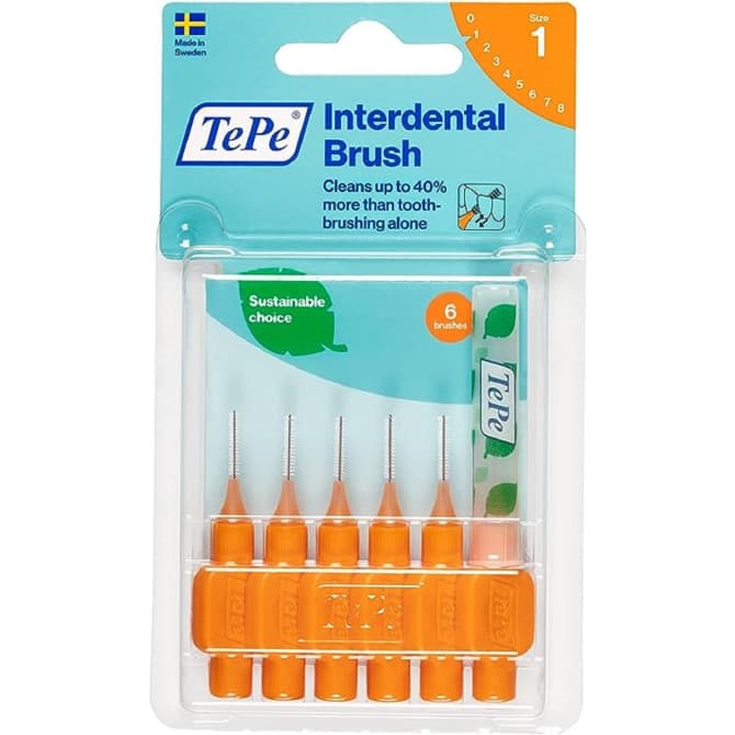 Buy Tepe Interdental Brush Orange 0.45mm Size 1 6 Pack Online