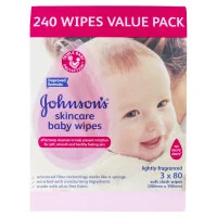 Johnsons Baby Skincare Wipes Lightly Fragranced 240 Wipes 3 x 80