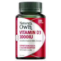 Natures Own Vitamin D3 1000IU 200 Capsules