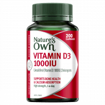 Natures Own Vitamin D3 1000IU 200 Capsules