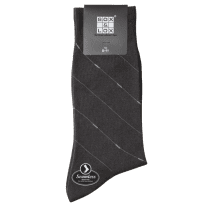 Sox & Lox Mens Business Socks (Seamless Toe) Socks Black/Diagonal Lines (Size 6 - 11)