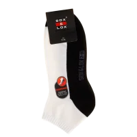 Sox & Lox Mens Sports Cushioned Anklet Socks White/Black (Size 7 - 11)