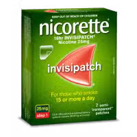 Nicorette Nicotine Patch 16hr Invisipatch Step 1 25mg 7 Patches