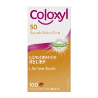 Coloxyl 50mg 100 Tablets