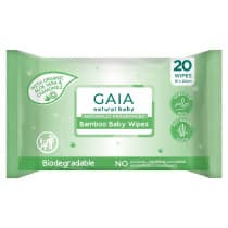GAIA Natural Baby Bamboo Wipes 20 Pack