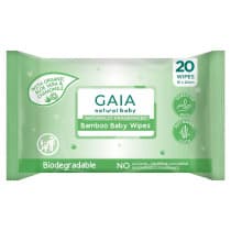 GAIA Natural Baby Bamboo Wipes 20 Pack