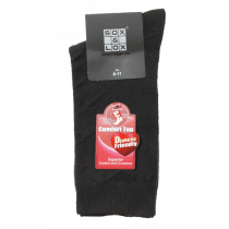 Sox & Lox Mens Business Diabetic Friendly Socks Black (Size 6 - 11)