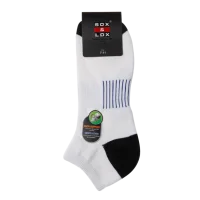 Sox And Lox Mens Sports Cushioned Low Cut Arch Support and Ventilation Panel Socks White Black Blue Size 7 to 11