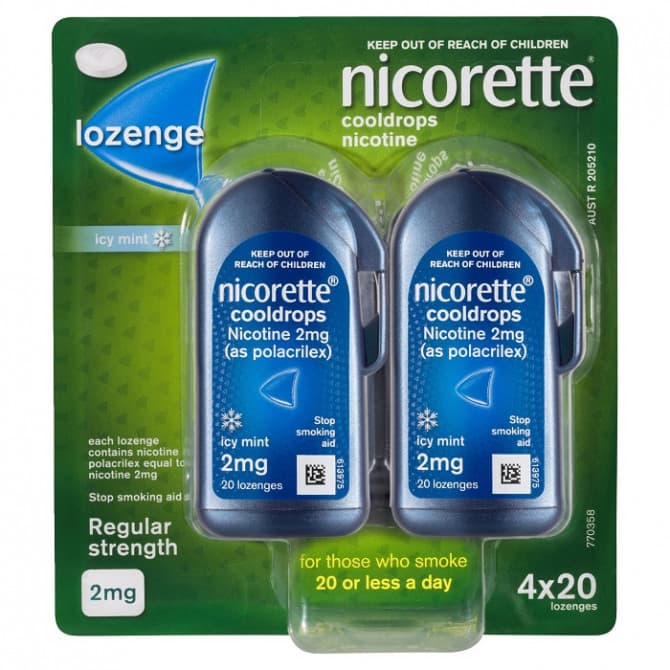 Buy Nicorette Nicotine Lozenges Icy Mint 2mg 80 Lozenges Online