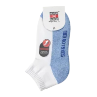 Sox & Lox Ladies Sports Cushioned Anklet Socks White/Light Blue (Size 3 - 9)