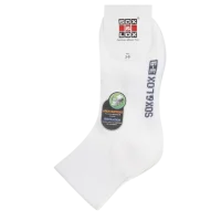 Sox and Lox Ladies Sports Cushioned Midi Arch Support and Ventilation Panel Socks White Size 3 to 9