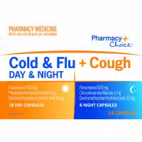 Pharmacy Choice Cold And Flu Plus Cough Day And Night 24 Capsules