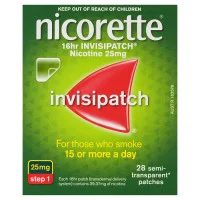 Nicorette Nicotine Patch 16hr Invisipatch Step 1 25mg 28 Patches