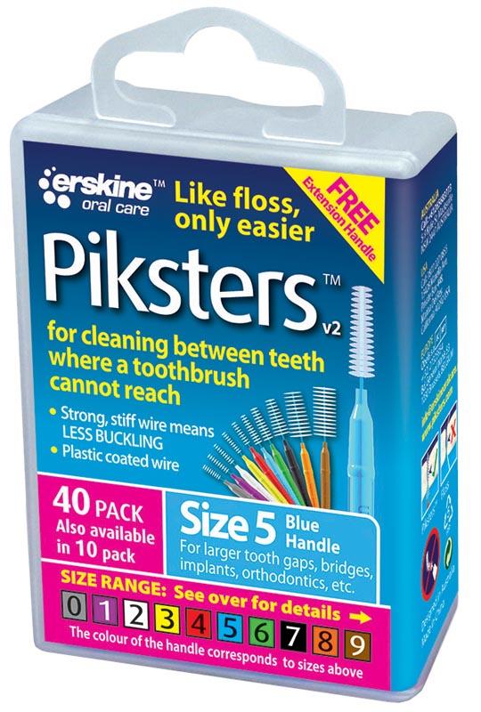 Piksters Interdental Brush Size 5 Blue | 40 Pack 784922614926 - View #11